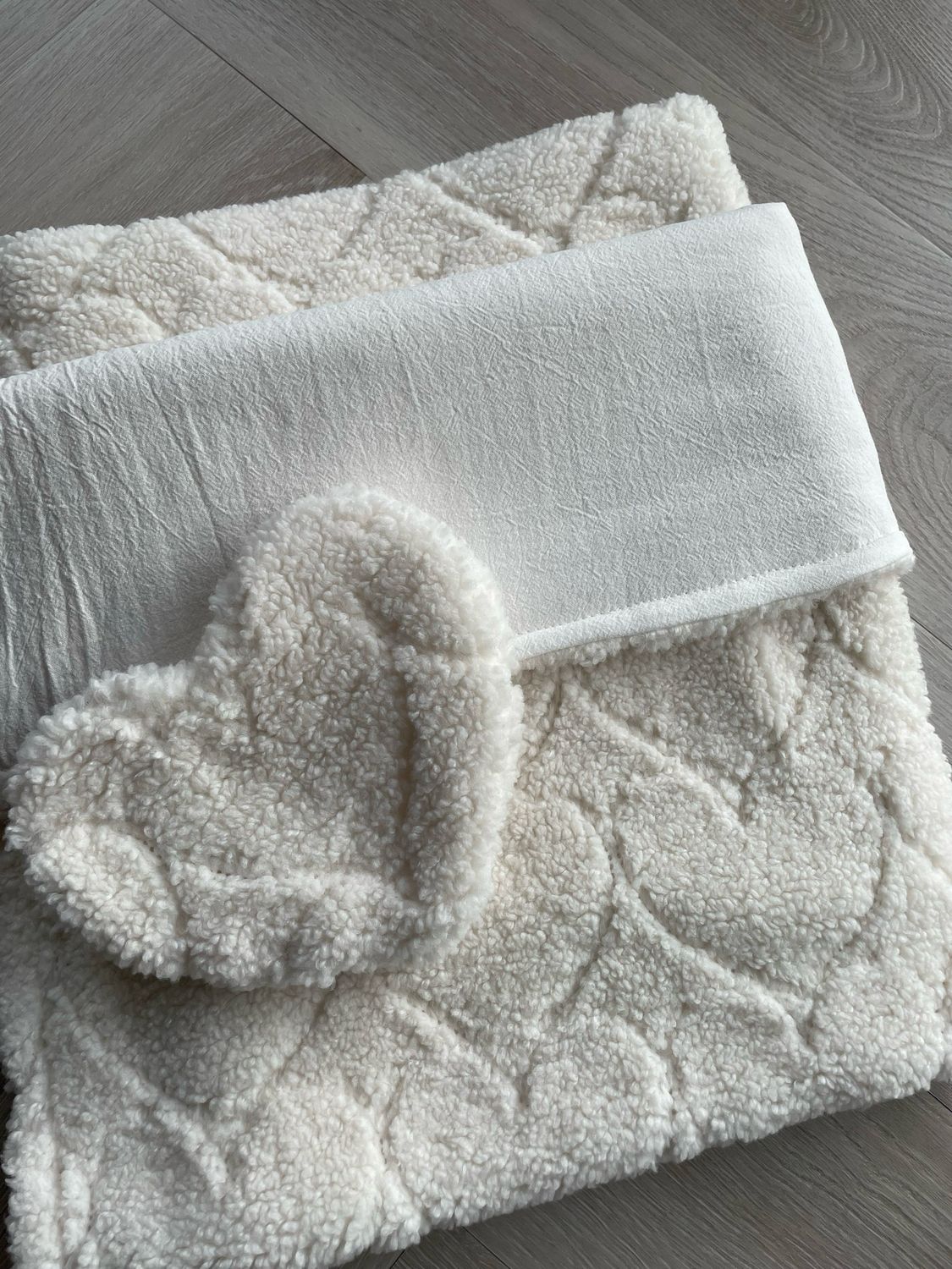 Deken teddy hearts ecru