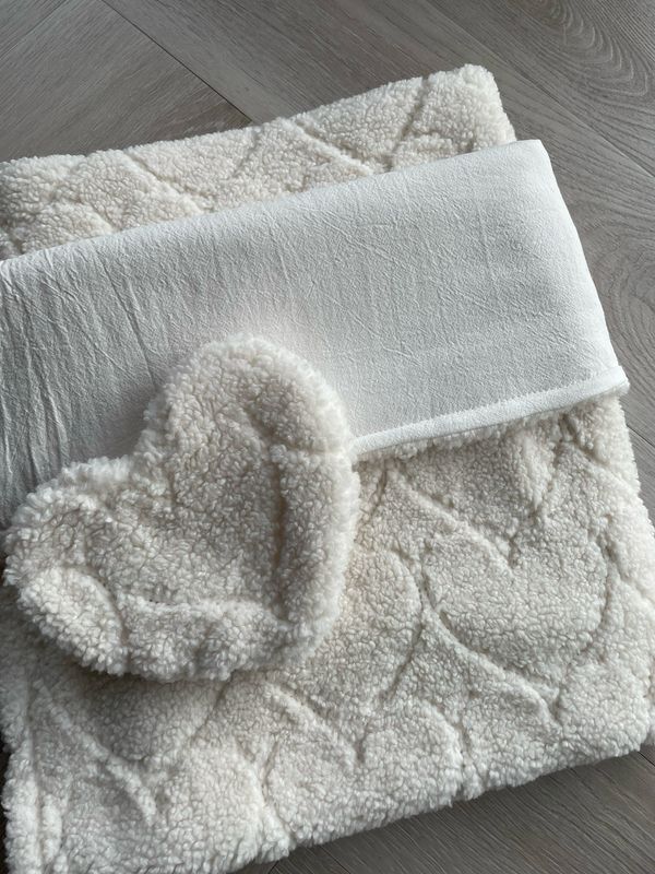 Deken teddy hearts ecru