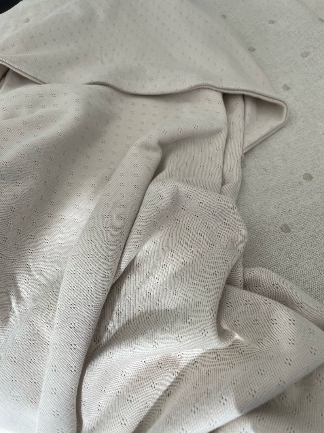 Omslagdoek pointelle naturel beige (ajour)