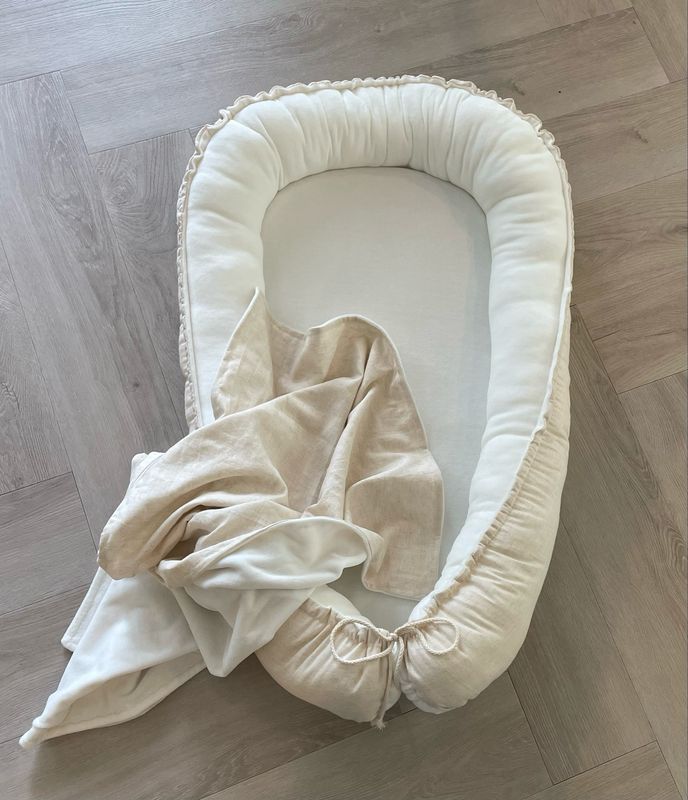 Babynestje naturel linnen