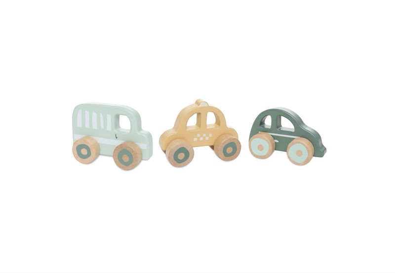 Houten Auto op wielen 3 stuks On The Go