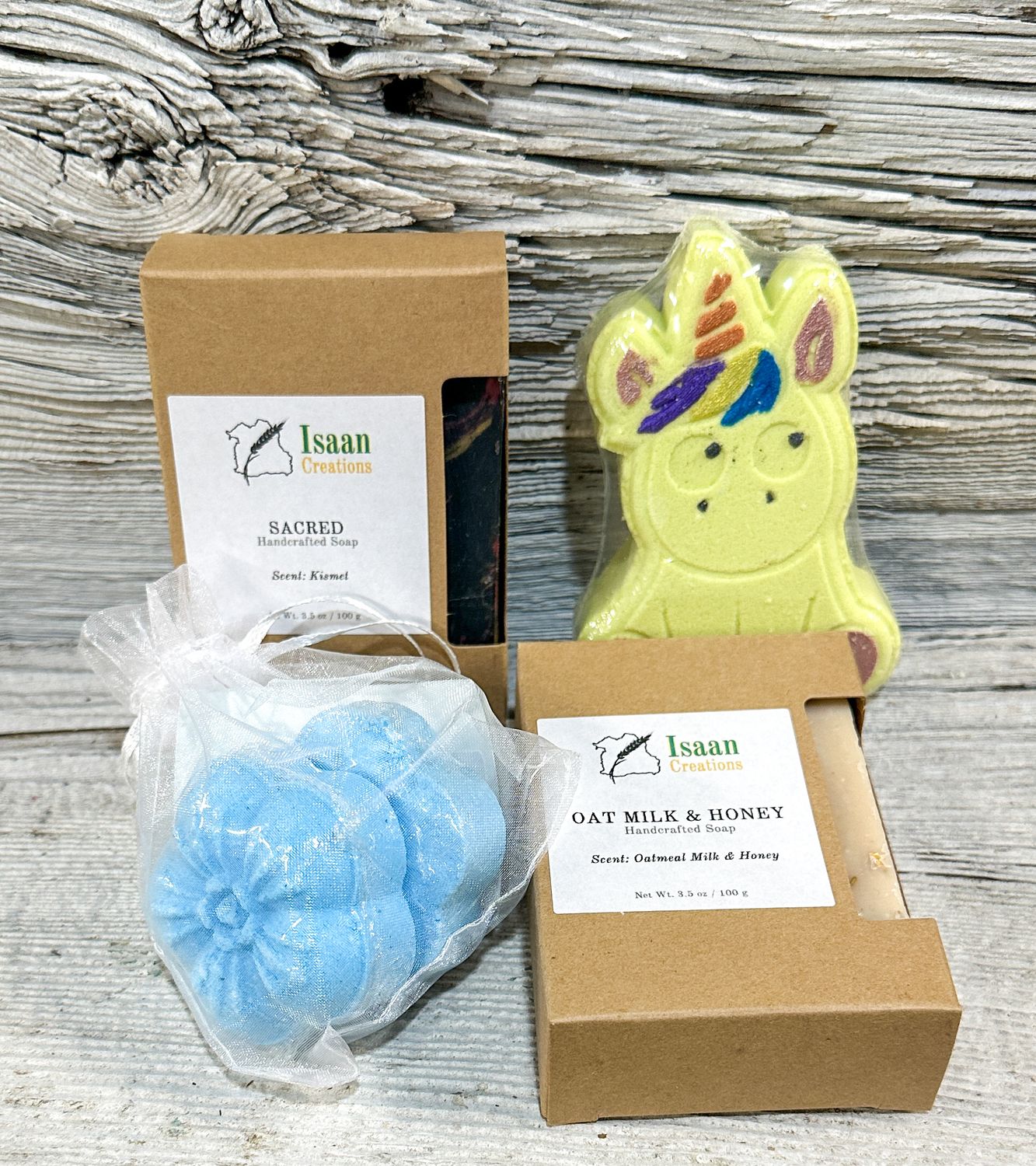 4 for $25 - soaps, flat bath bombs, shower steamers