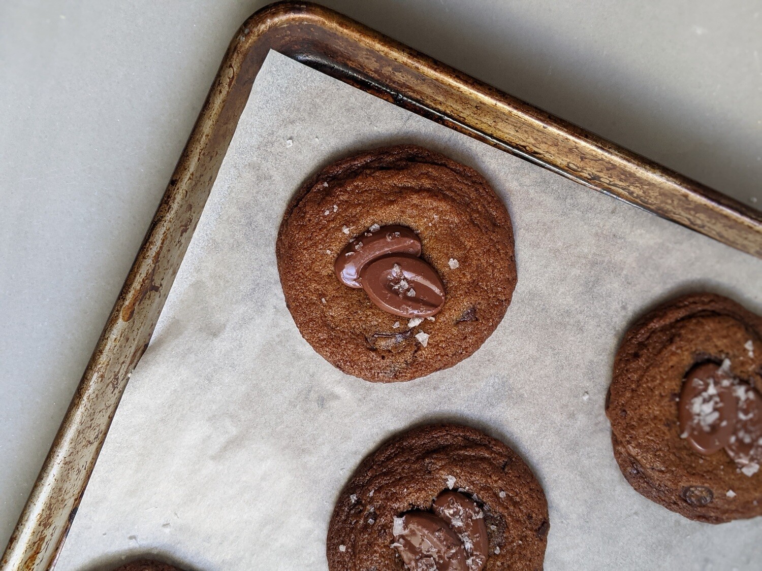 Salted Triple Chocolate Chip Cookie