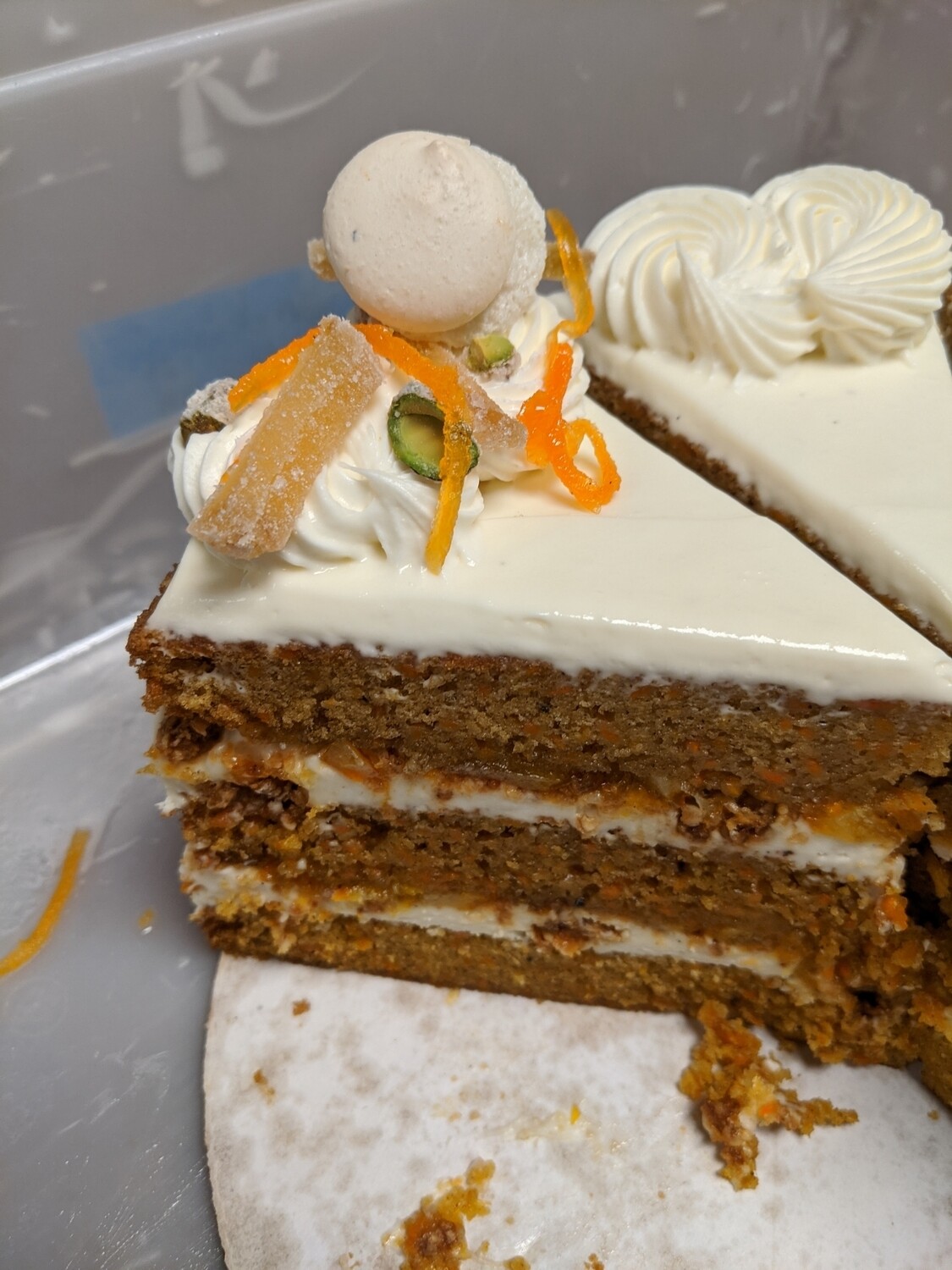 Carrot cake with blood orange curd