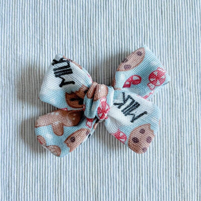 Holiday Milk &amp; Cookies Bow