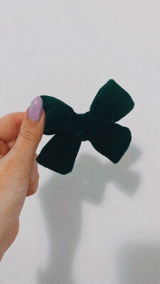 Green Velvet Bow