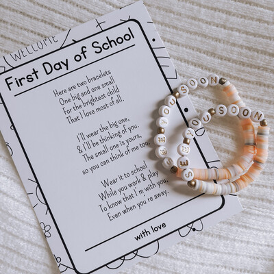 First Day of School - Clay Bead Bracelets