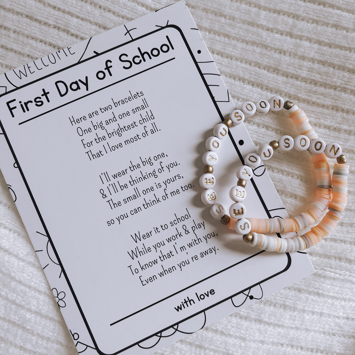 First Day of School - Clay Bead Bracelets