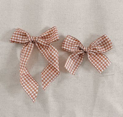 Brown Gingham Bow