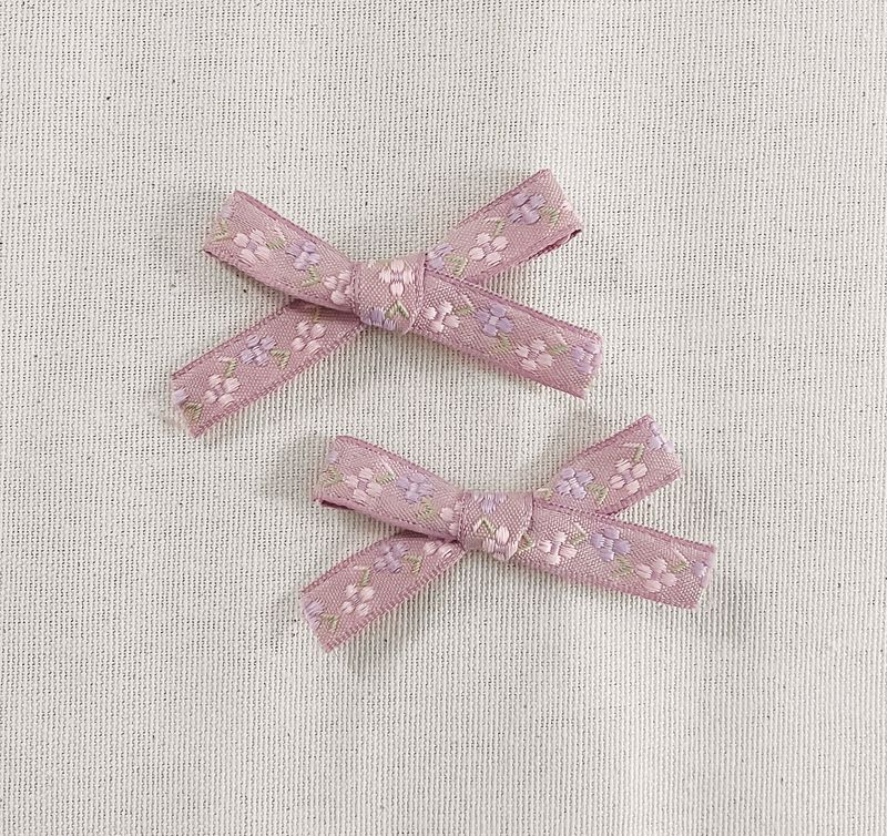 Purple Floral Bow