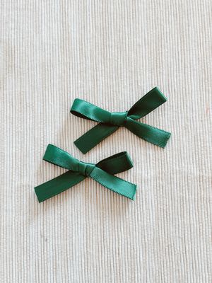 Green Silk Mini Bow