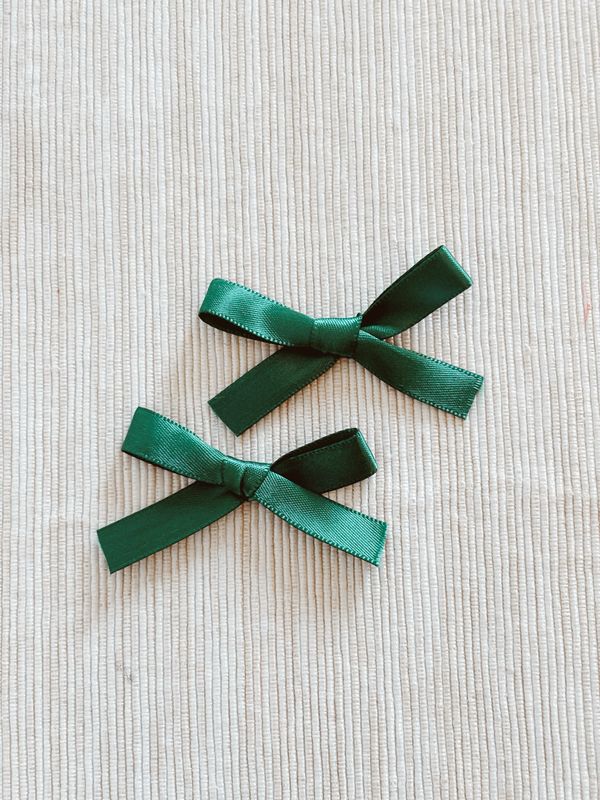 Green Silk Mini Bow