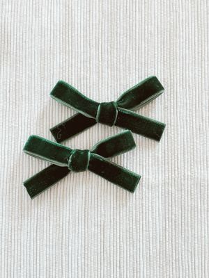 Green Velvet Mini Bow