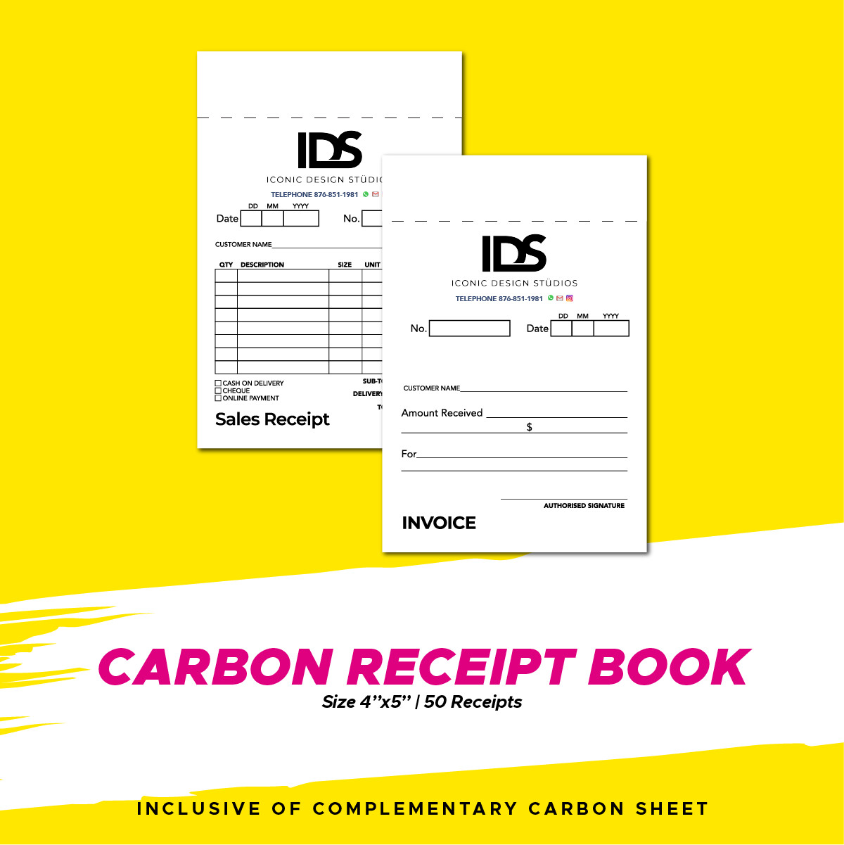 Carbon Receipt Book (50 receipts)