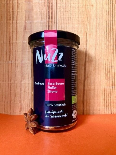 NUZZ Cashew rosa Beere Pfeffer Zitrone, 120 g NUZZ Cashew rosa Beere Pfeffer Zitrone, 120 g