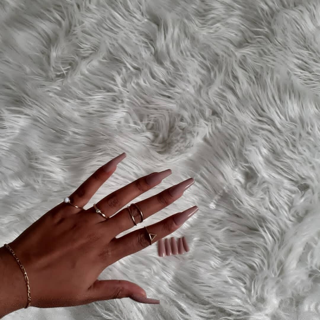 Press on nails taille M rose poudré