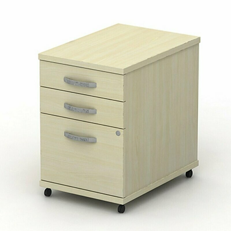 3 Drawer wooden mobile pedestal