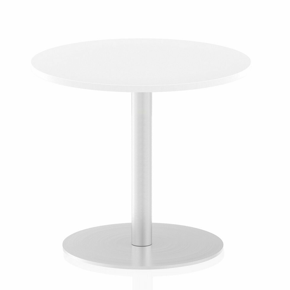 Round table with tubular base, Diameter: 600mm, Colour Option: White