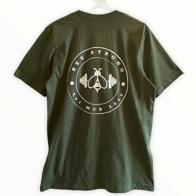 CLASSIC Tee Khaki Green & White