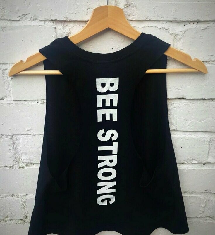 CROPPED RACERBACK VEST Black & White