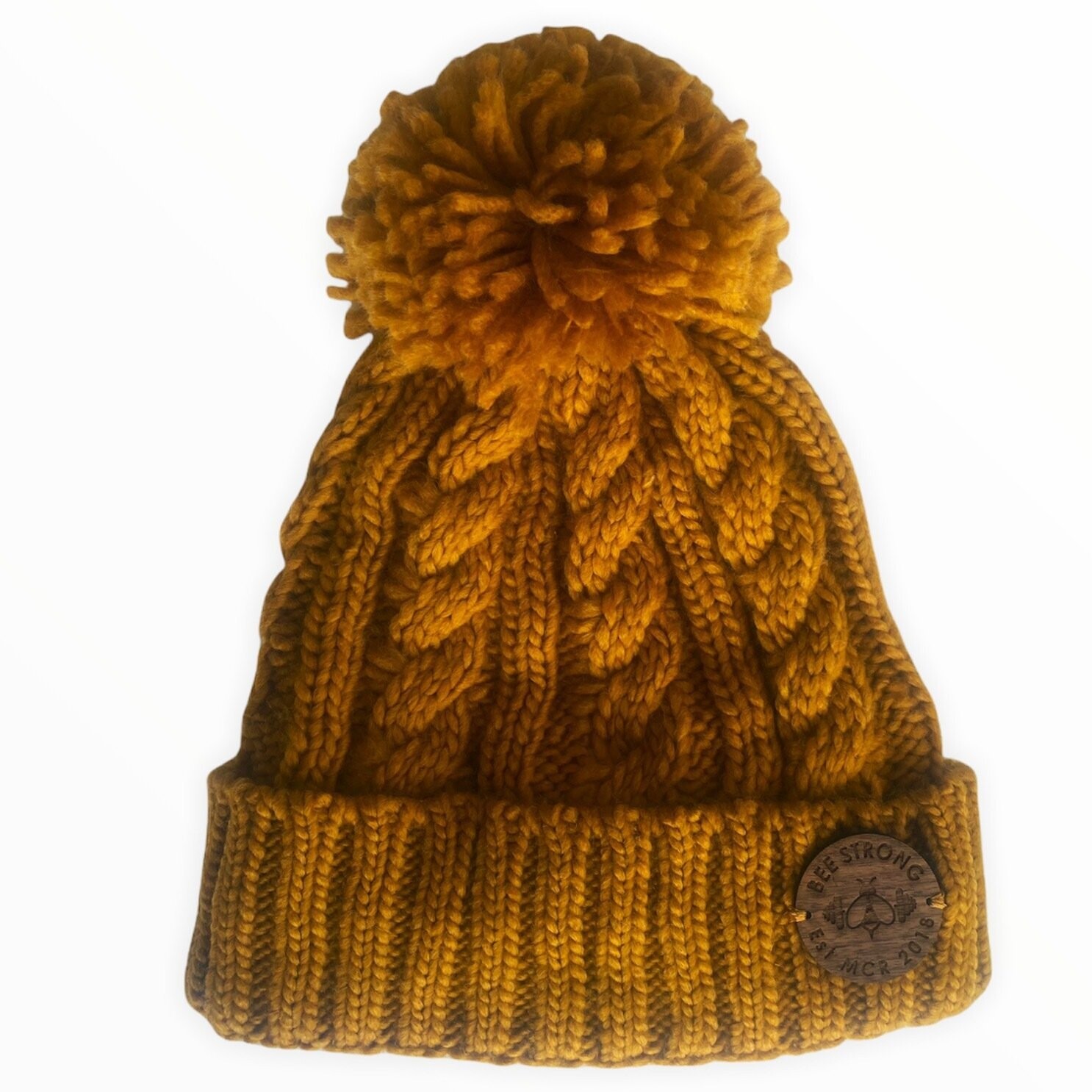 CABLE KNIT BOBBLE HAT