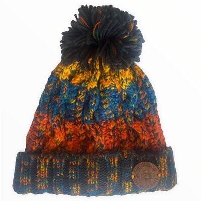 CORKSCREW BOBBLE HAT ORANGE