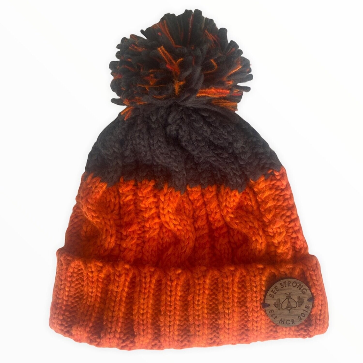 APRES BOBBLE HAT ORANGE & CHARCOAL