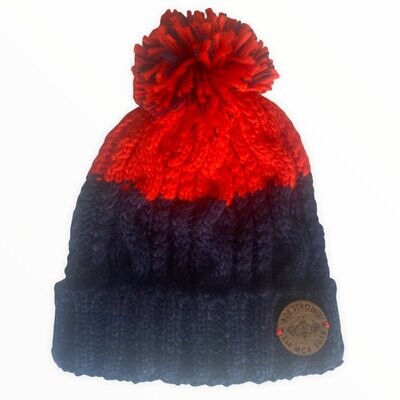 APRES BOBBLE HAT NAVY & RED
