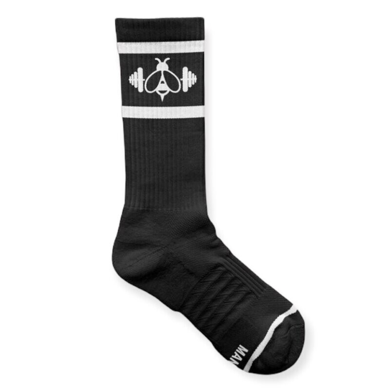 CREW SOCKS Black & White BEE
