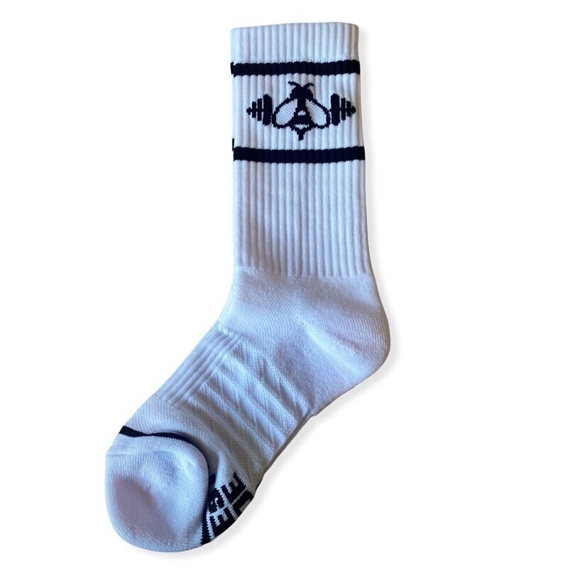 CREW SOCK WHITE & BLACK BEE