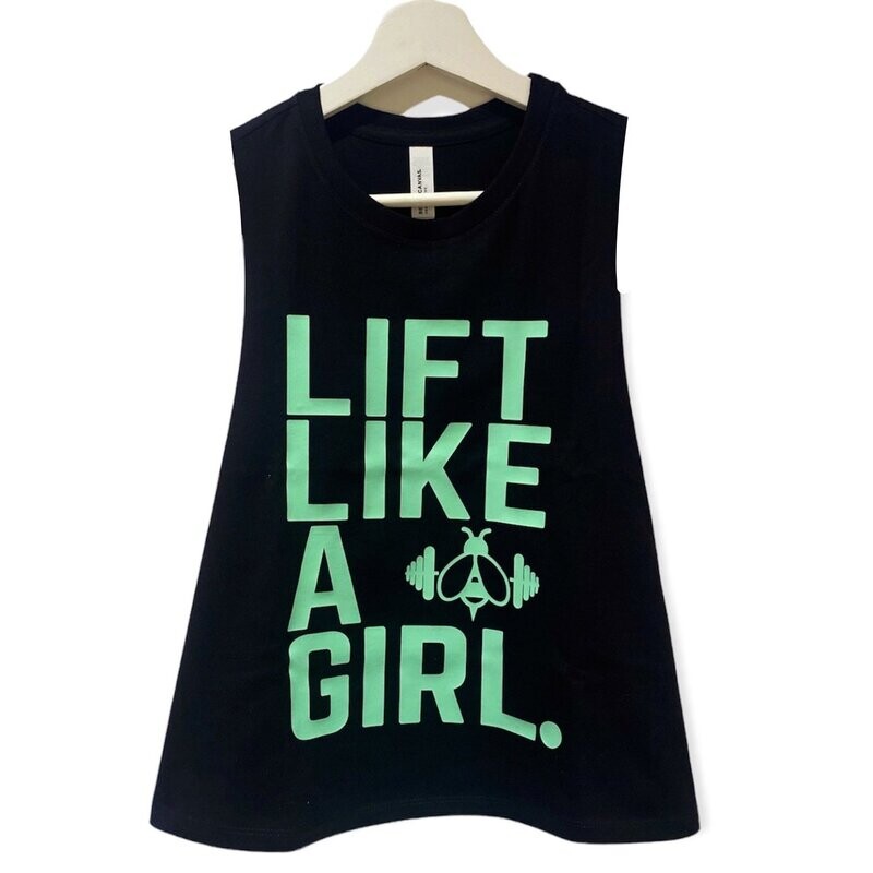 LIFT LIKE A GIRL racerback vest BLACK & MINT