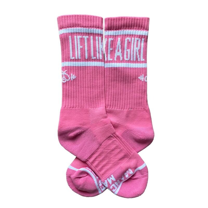 CREW SOCK PINK & WHITE LIFT LIKE A GIRL