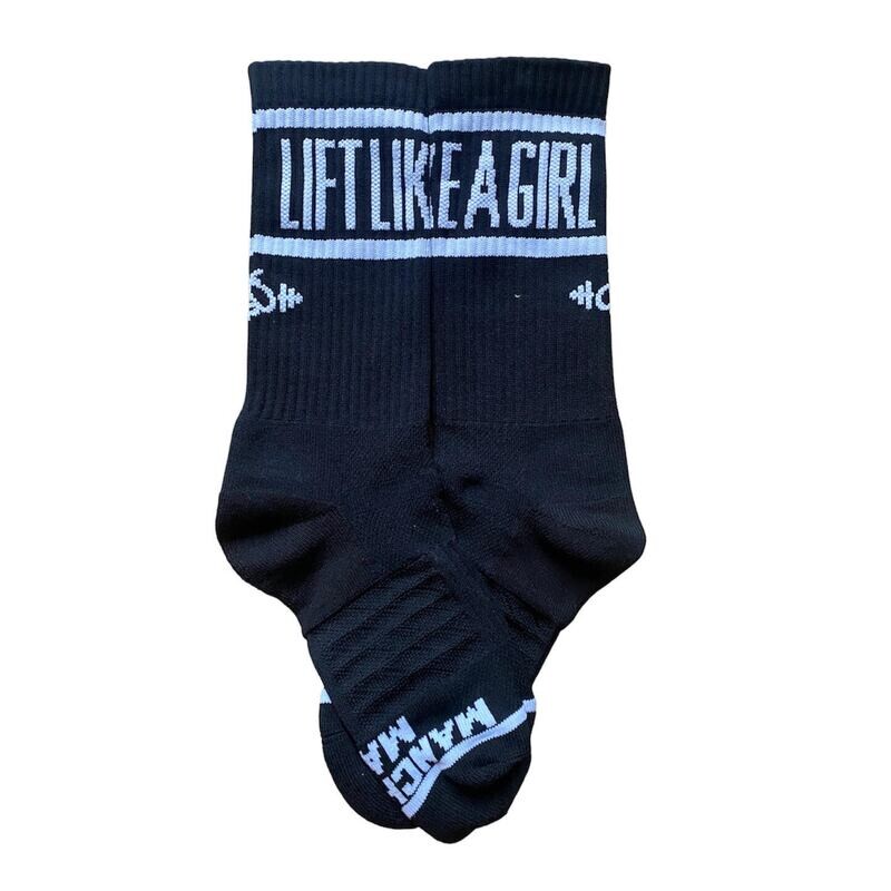 CREW SOCKS BLACK & WHITE LIFT LIKE A GIRL