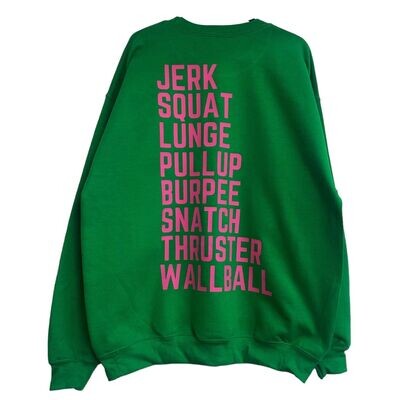 JERK sweatshirt KELLY GREEN & BUBBLEGUM PINK