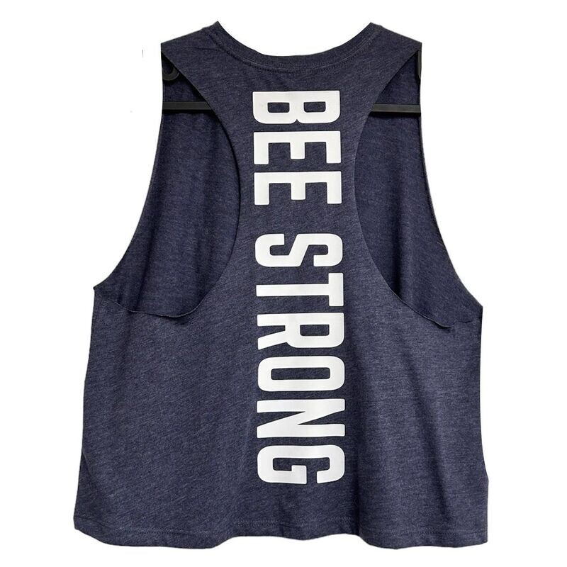 CROPPED RACERBACK VEST HEATHER NAVY