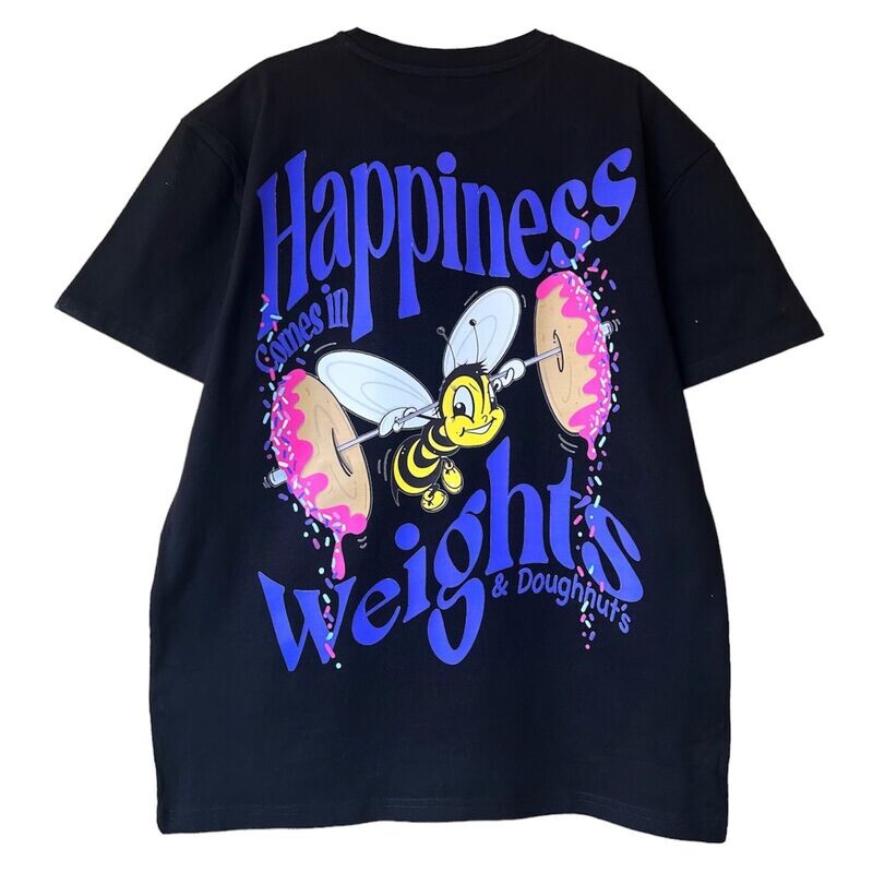 OVERSIZED HAPPINESS Tee BLACK