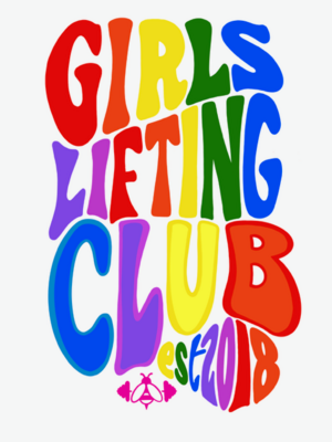 RAINBOW PRINT - GIRLS LIFTING CLUB OVERSIZED TEE