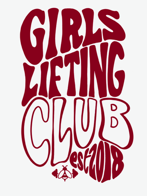 BURGUNDY PRINT - GIRLS LIFTING CLUB OVERSIZED TEE