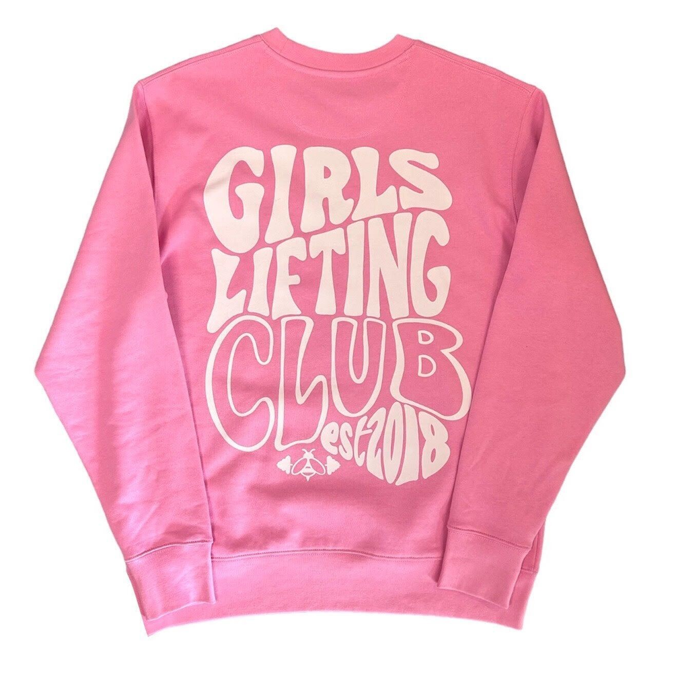 Girls Lifting Club Sweatshirt - PREMIUM - PINK & WHITE