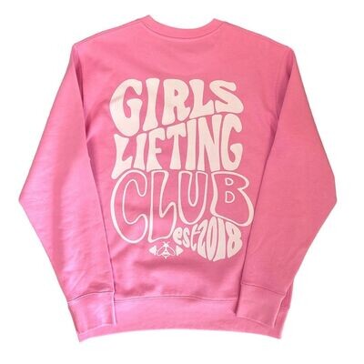 Girls Lifting Club Sweatshirt - PREMIUM - PINK & WHITE