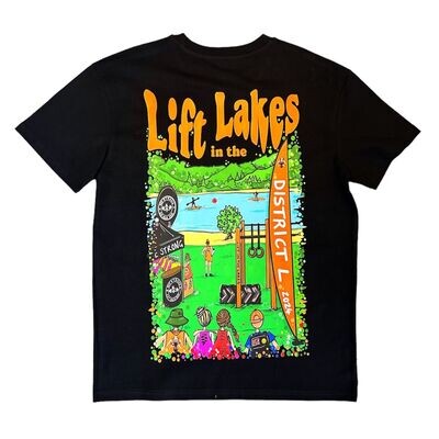 LIFT IN THE LAKES BLACK TEE