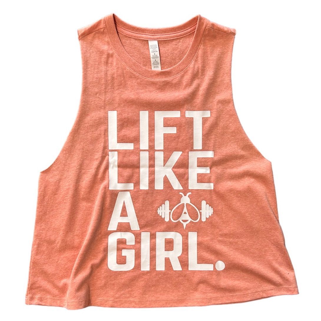 CROPPED LIFT LIKE A GIRL RACERBACK VEST CORAL