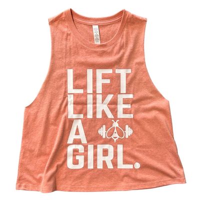 CROPPED LIFT LIKE A GIRL RACERBACK VEST CORAL