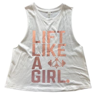 CROPPED LIFT LIKE A GIRL RACERBACK VEST WHITE