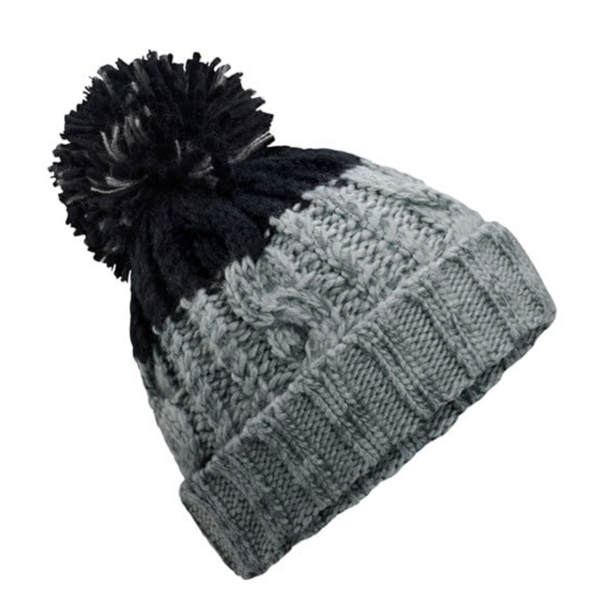 APRES BOBBLE HAT GREY & BLACK