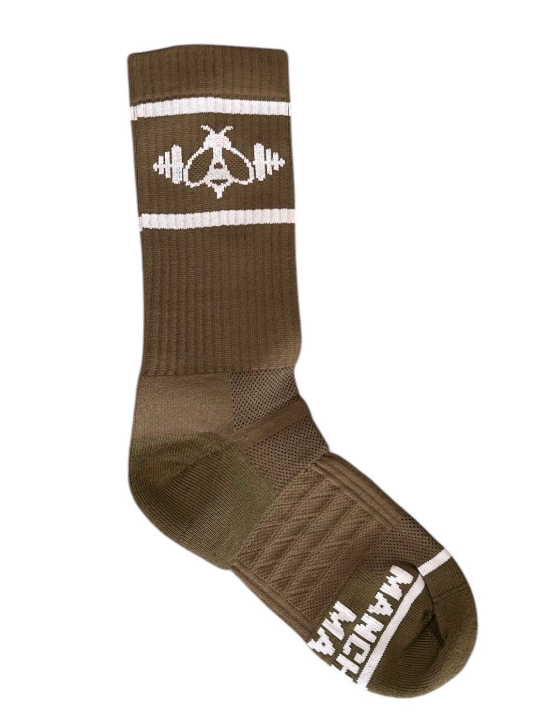 CREW SOCKS MILITARY GREEN & WHITE BEE