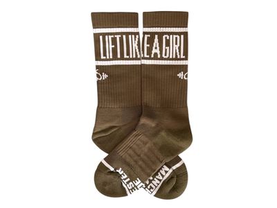 CREW SOCK MILITARY GREEN & WHITE LIFT LIKE A GIRL