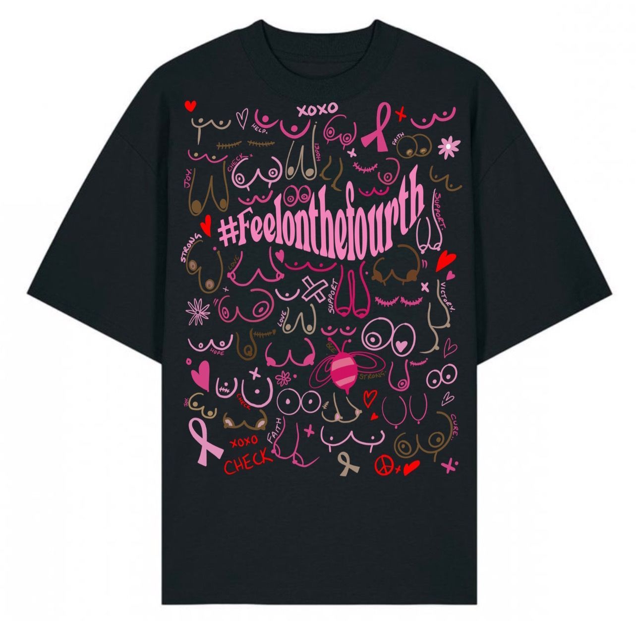CHARITY TEE - FEEL ON THE FOURTH- OVERSIZED TEE