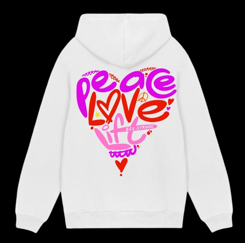 JUNIOR - PEACE LOVE LIFT - 100% ORGANIC CHOOSE YOUR OWN COLOURS
