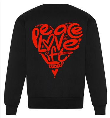 JUNIOR PEACE LOVE LIFT Sweatshirt - 100% ORGANIC Choose your own colours